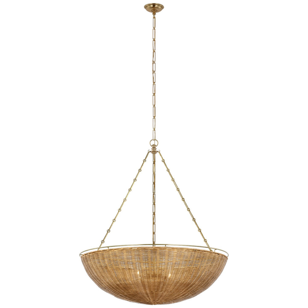 Visual Comfort Signature Canada - LED Chandelier - Clovis - Antique-Burnished Brass and Natural Wicker- Union Lighting Luminaires Decor