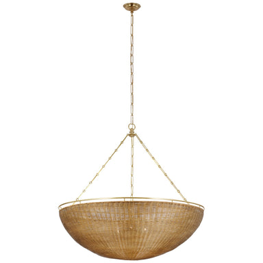 Visual Comfort Signature Canada - LED Chandelier - Clovis - Antique-Burnished Brass and Natural Wicker- Union Lighting Luminaires Decor
