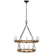 Visual Comfort Signature Canada - LED Chandelier - Darlana Wrapped - Aged Iron and Natural Rattan- Union Lighting Luminaires Decor