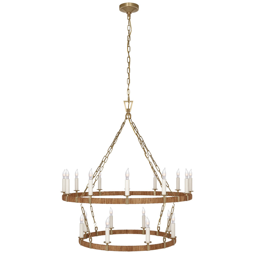 Visual Comfort Signature Canada - LED Chandelier - Darlana Wrapped - Antique-Burnished Brass and Natural Rattan- Union Lighting Luminaires Decor