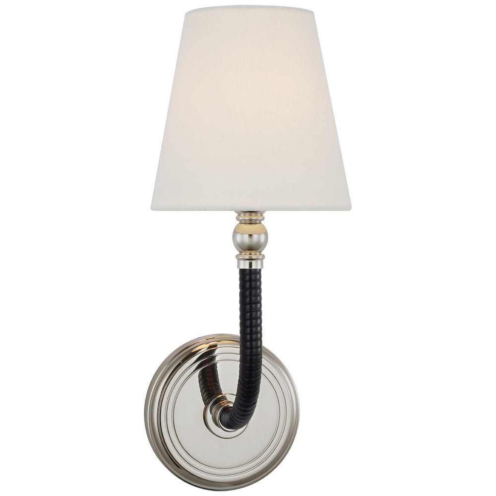 Visual Comfort Signature Canada - LED Wall Sconce - Basden - Polished Nickel and Black Rattan- Union Lighting Luminaires Decor