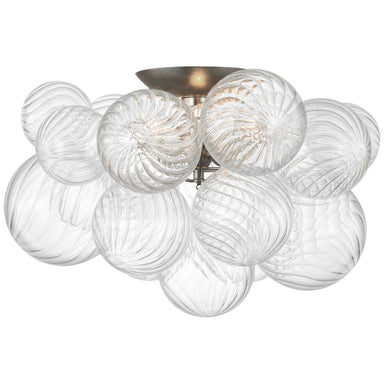 Visual Comfort Signature Canada - LED Flush Mount - Talia - Burnished Silver Leaf and Clear Swirled Glass- Union Lighting Luminaires Decor