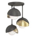 Hubbardton Forge - Three Light Semi-Flush Mount - Brooklyn - Natural Iron- Union Lighting Luminaires Decor