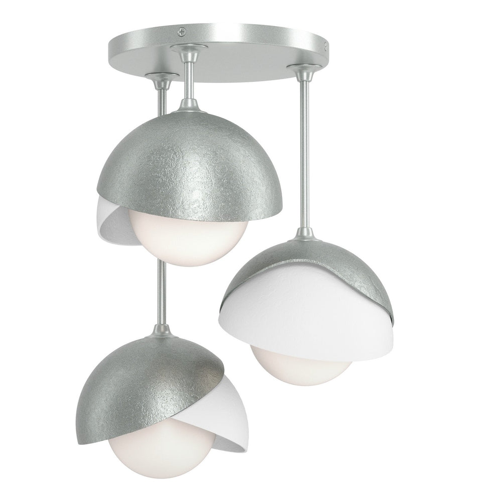 Hubbardton Forge - Three Light Semi-Flush Mount - Brooklyn - Vintage Platinum- Union Lighting Luminaires Decor
