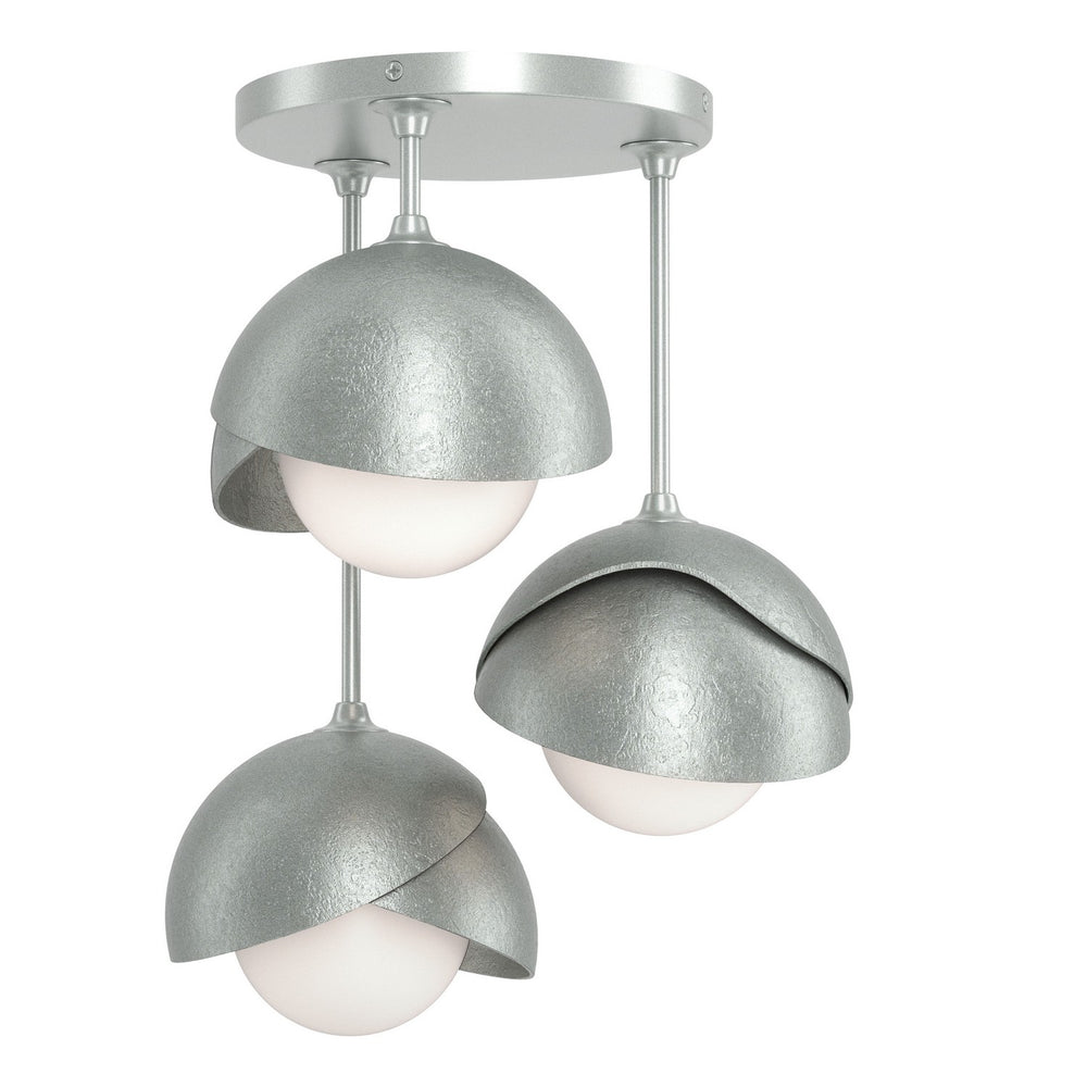 Hubbardton Forge - Three Light Semi-Flush Mount - Brooklyn - Vintage Platinum- Union Lighting Luminaires Decor