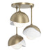 Hubbardton Forge - Three Light Semi-Flush Mount - Brooklyn - Soft Gold- Union Lighting Luminaires Decor