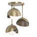 Hubbardton Forge - Three Light Semi-Flush Mount - Brooklyn - Soft Gold- Union Lighting Luminaires Decor