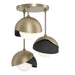 Hubbardton Forge - Three Light Semi-Flush Mount - Brooklyn - Soft Gold- Union Lighting Luminaires Decor