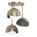 Hubbardton Forge - Three Light Semi-Flush Mount - Brooklyn - Soft Gold- Union Lighting Luminaires Decor