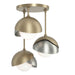 Hubbardton Forge - Three Light Semi-Flush Mount - Brooklyn - Soft Gold- Union Lighting Luminaires Decor