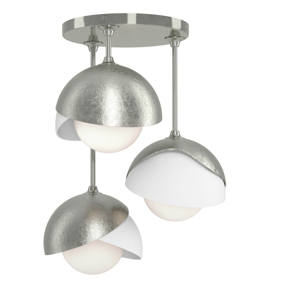 Hubbardton Forge - Three Light Semi-Flush Mount - Brooklyn - Sterling- Union Lighting Luminaires Decor