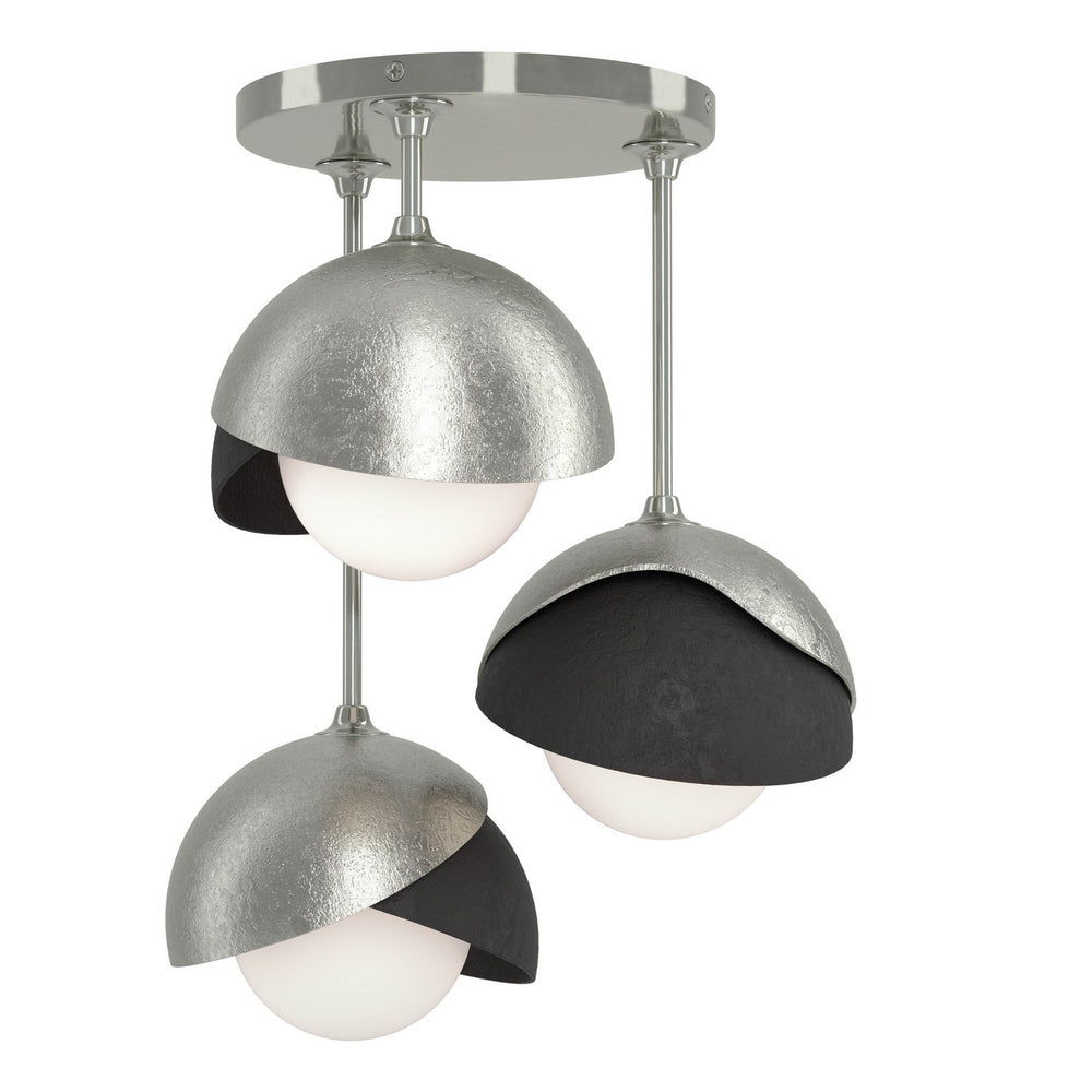 Hubbardton Forge - Three Light Semi-Flush Mount - Brooklyn - Sterling- Union Lighting Luminaires Decor
