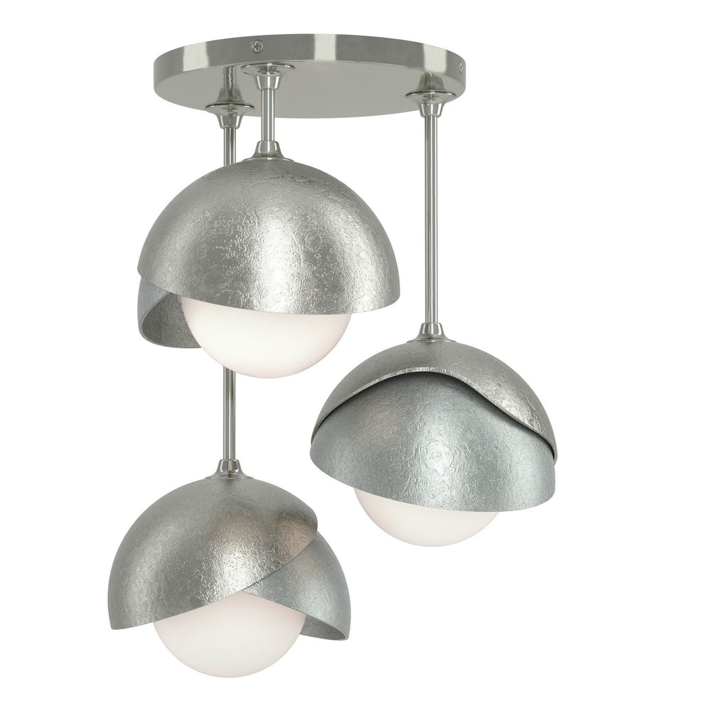 Hubbardton Forge - Three Light Semi-Flush Mount - Brooklyn - Sterling- Union Lighting Luminaires Decor