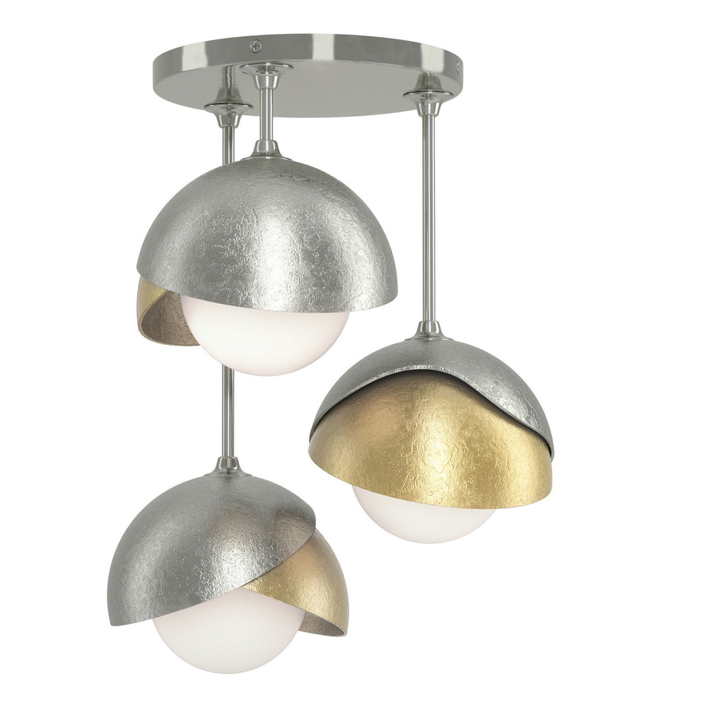 Hubbardton Forge - Three Light Semi-Flush Mount - Brooklyn - Sterling- Union Lighting Luminaires Decor