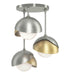 Hubbardton Forge - Three Light Semi-Flush Mount - Brooklyn - Sterling- Union Lighting Luminaires Decor