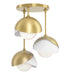 Hubbardton Forge - Three Light Semi-Flush Mount - Brooklyn - Modern Brass- Union Lighting Luminaires Decor