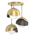 Hubbardton Forge - Three Light Semi-Flush Mount - Brooklyn - Modern Brass- Union Lighting Luminaires Decor
