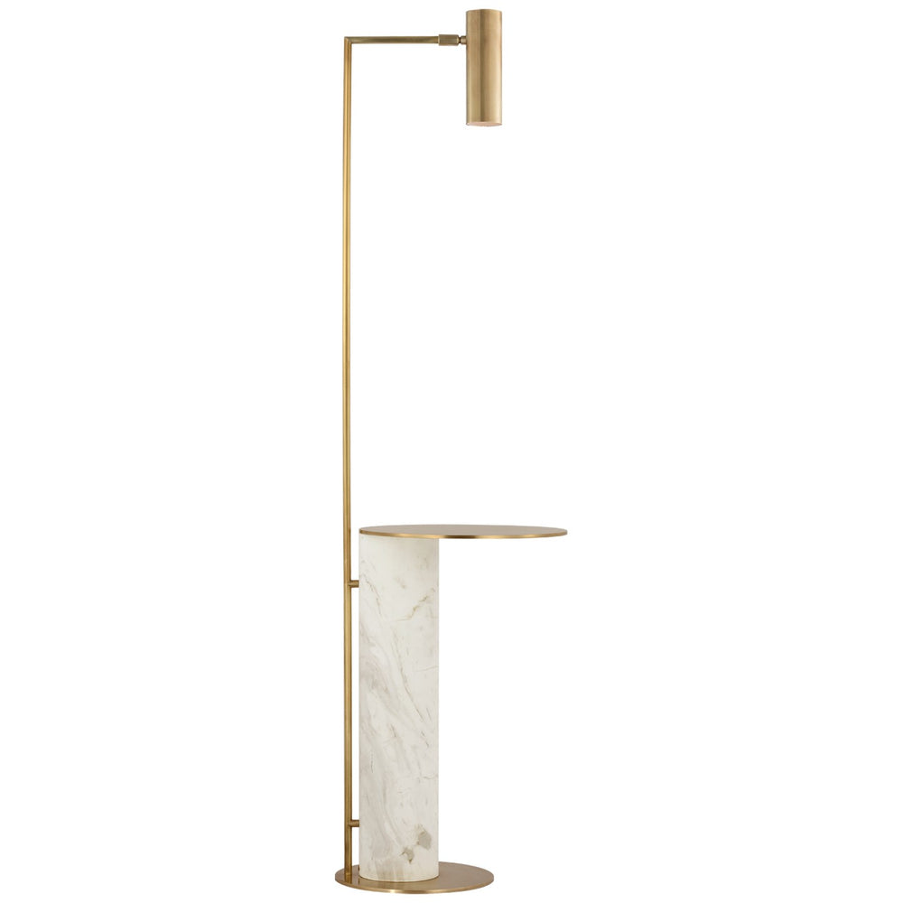 Visual Comfort Signature Canada - LED Floor Lamp - Alma - Antique-Burnished Brass and White Marble- Union Lighting Luminaires Decor