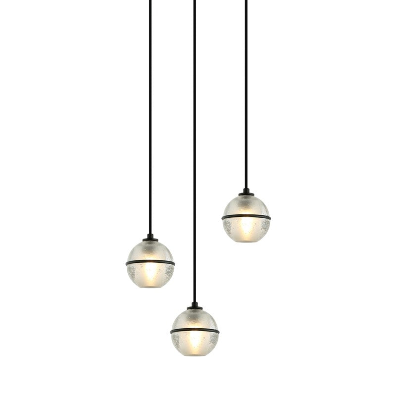 Matteo Canada - Three Light Pendant - Misty - Matte Black- Union Lighting Luminaires Decor