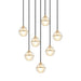 Matteo Canada - Seven Light Pendant - Misty - Aged Gold Brass- Union Lighting Luminaires Decor