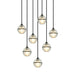 Matteo Canada - Seven Light Pendant - Misty - Matte Black- Union Lighting Luminaires Decor