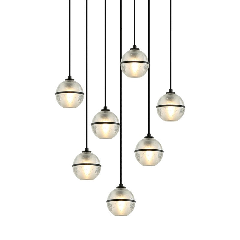 Matteo Canada - Seven Light Pendant - Misty - Matte Black- Union Lighting Luminaires Decor