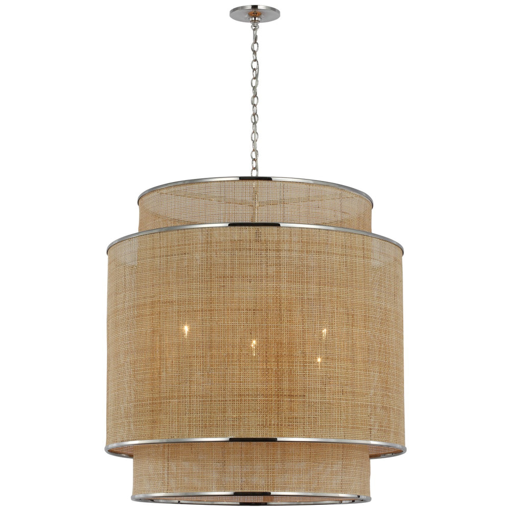 Visual Comfort Signature Canada - LED Pendant - Linley - Polished Nickel and Natural Rattan Caning- Union Lighting Luminaires Decor