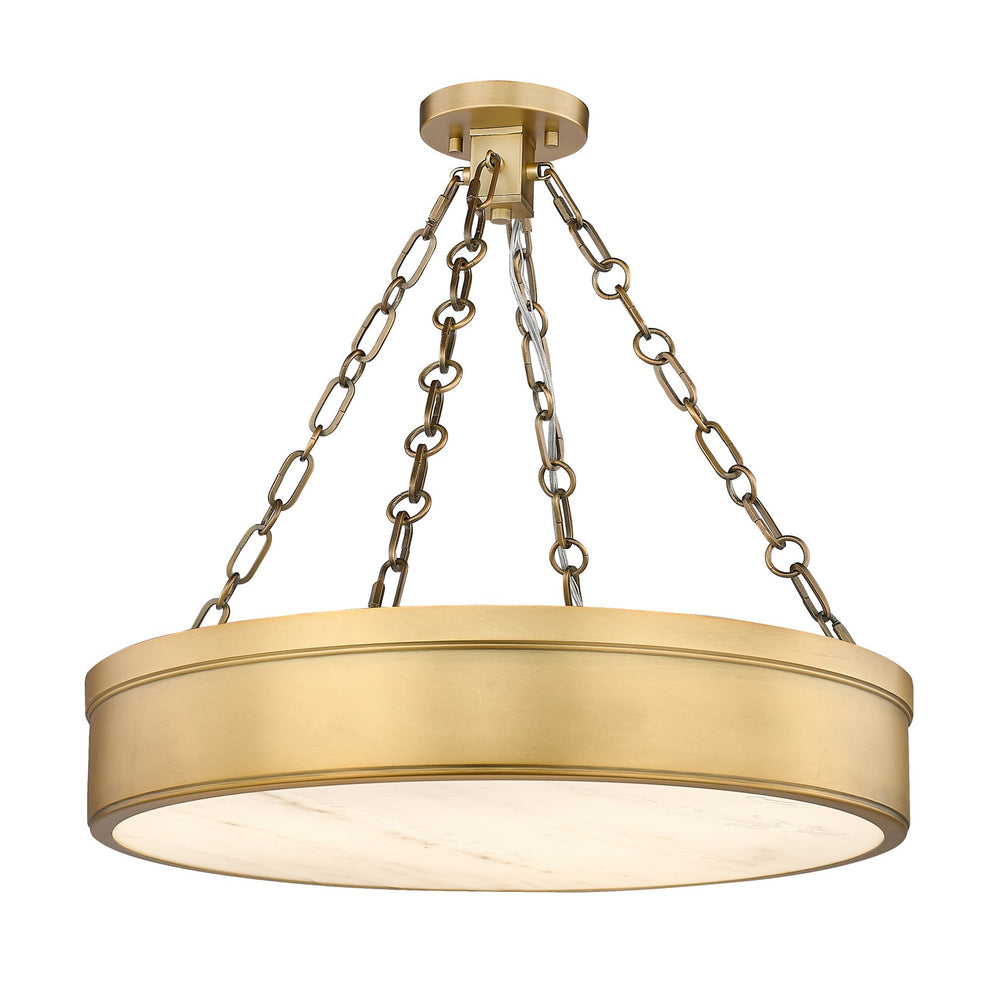 Z-Lite Canada - LED Semi Flush Mount - Anders - Rubbed Brass- Union Lighting Luminaires Decor