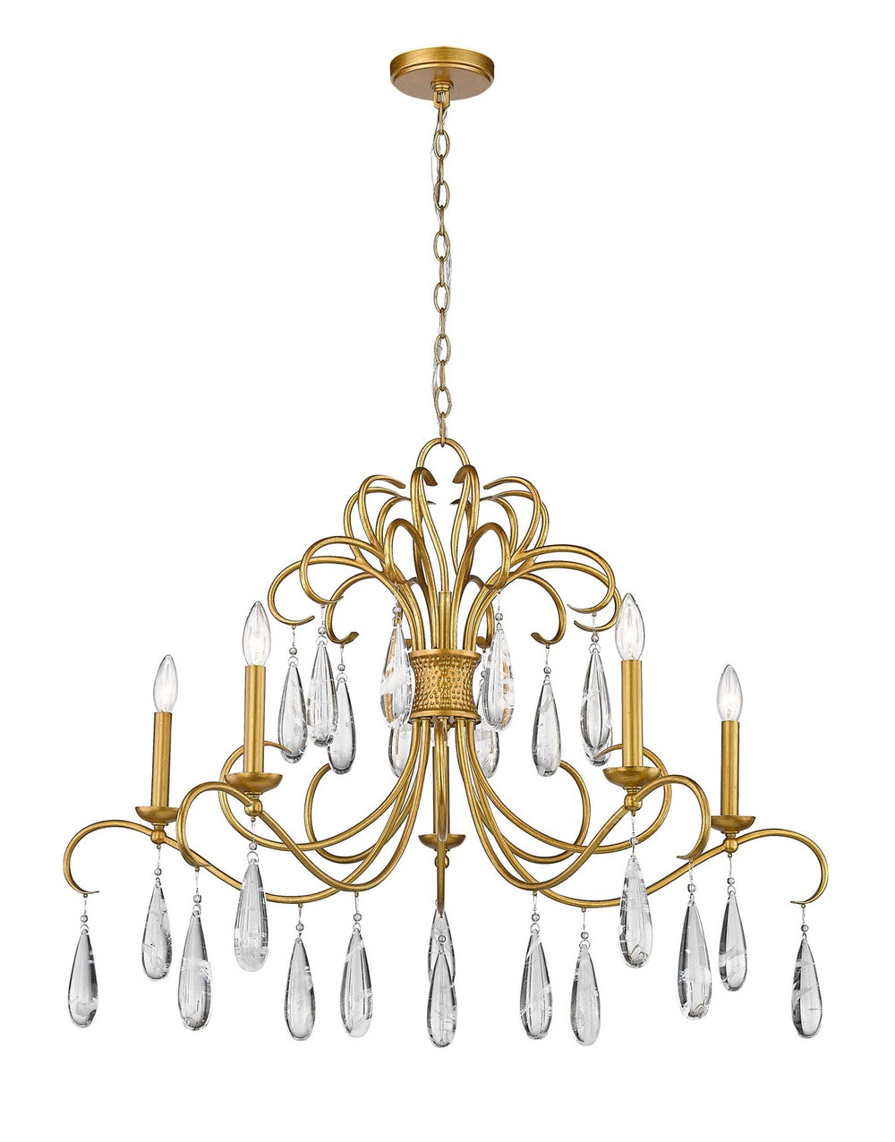Z-Lite Canada - Five Light Chandelier - Amara - Gilded Gold- Union Lighting Luminaires Decor