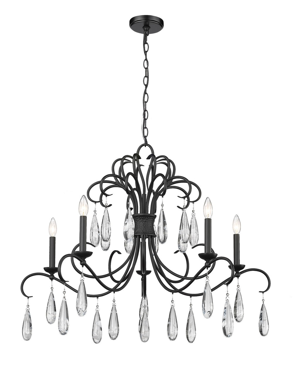 Z-Lite Canada - Five Light Chandelier - Amara - Matte Black- Union Lighting Luminaires Decor