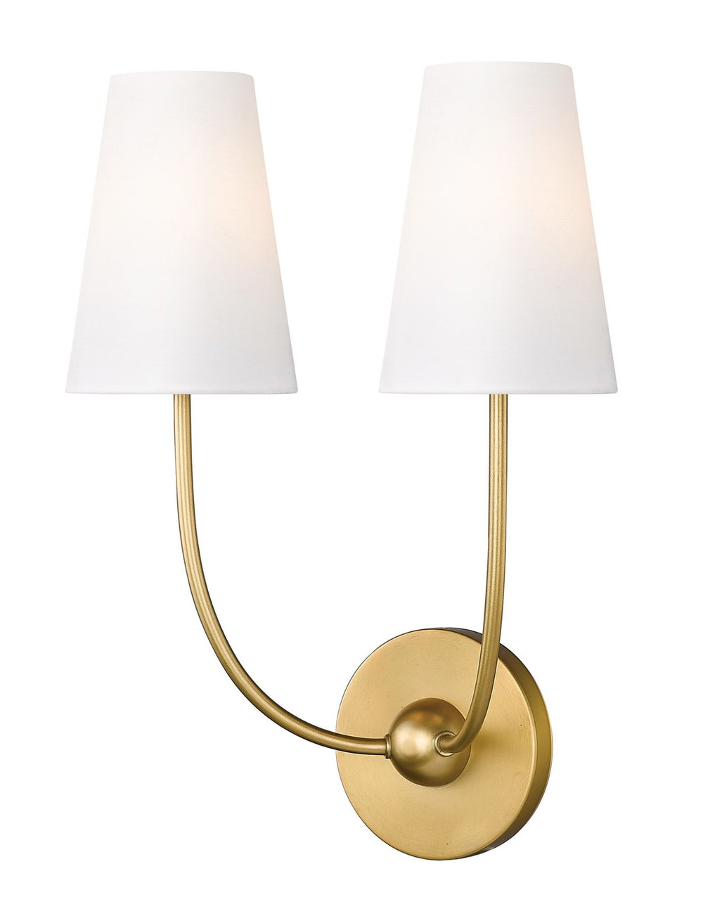 Z-Lite Canada - Two Light Wall Sconce - Shannon - Rubbed Brass- Union Lighting Luminaires Decor