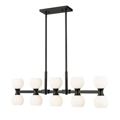 Z-Lite Canada - Ten Light Linear Chandelier - Artemis - Matte Black- Union Lighting Luminaires Decor