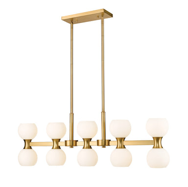 Z-Lite Canada - Ten Light Linear Chandelier - Artemis - Modern Gold- Union Lighting Luminaires Decor