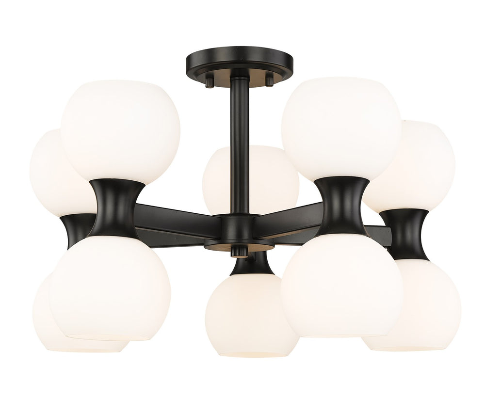 Z-Lite Canada - Ten Light Semi Flush Mount - Artemis - Matte Black- Union Lighting Luminaires Decor