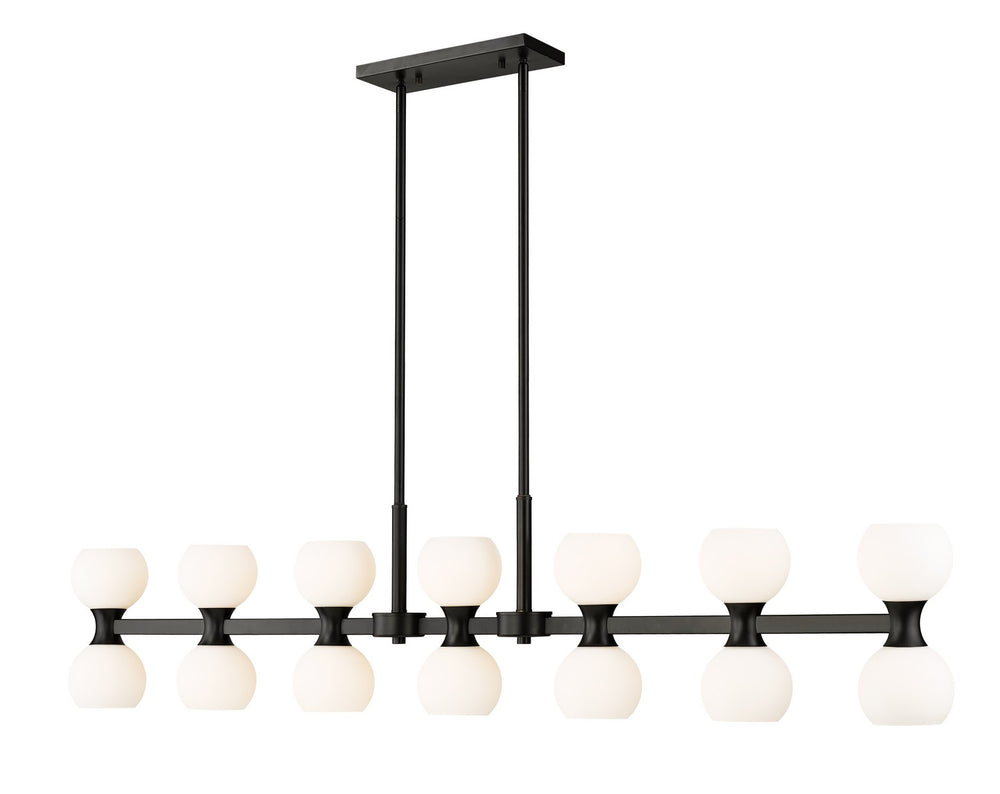 Z-Lite Canada - 14 Light Linear Chandelier - Artemis - Matte Black- Union Lighting Luminaires Decor