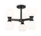 Z-Lite Canada - Six Light Semi Flush Mount - Artemis - Matte Black- Union Lighting Luminaires Decor