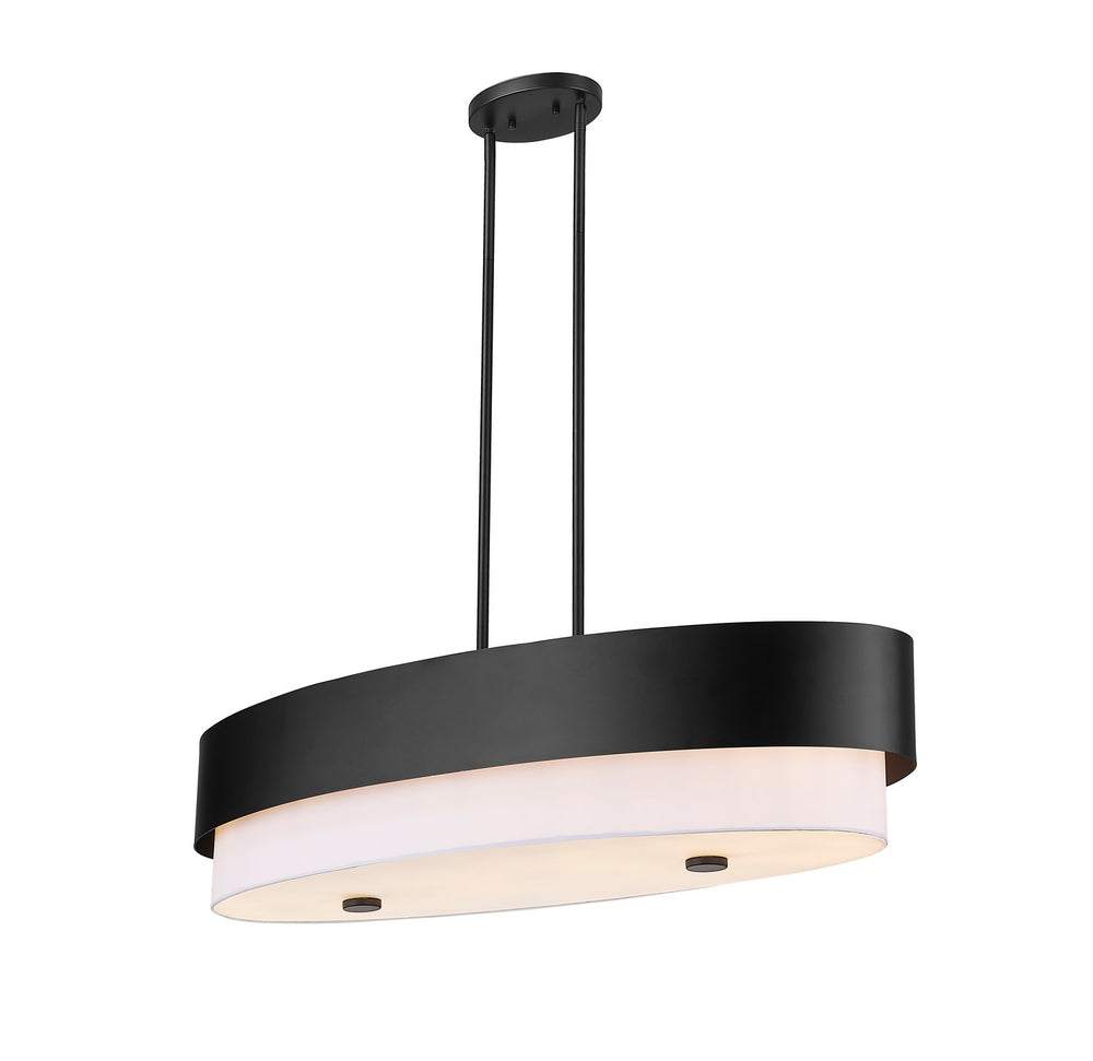 Z-Lite Canada - Five Light Linear Chandelier - Counterpoint - Matte Black- Union Lighting Luminaires Decor