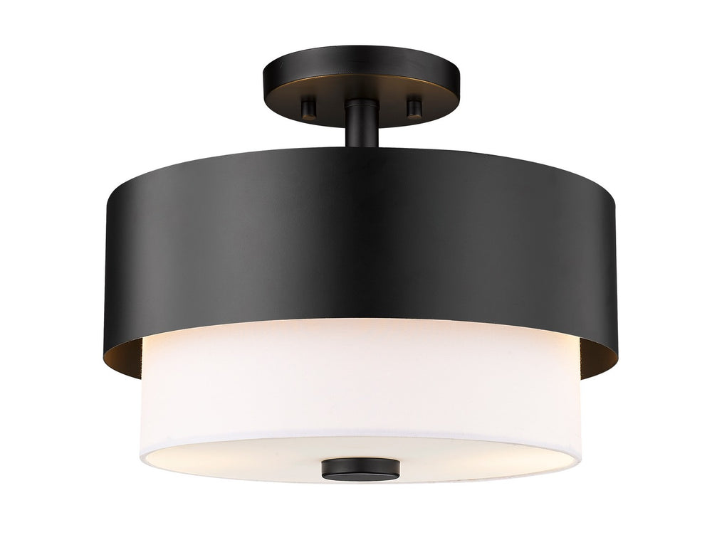 Z-Lite Canada - Two Light Semi Flush Mount - Counterpoint - Matte Black- Union Lighting Luminaires Decor