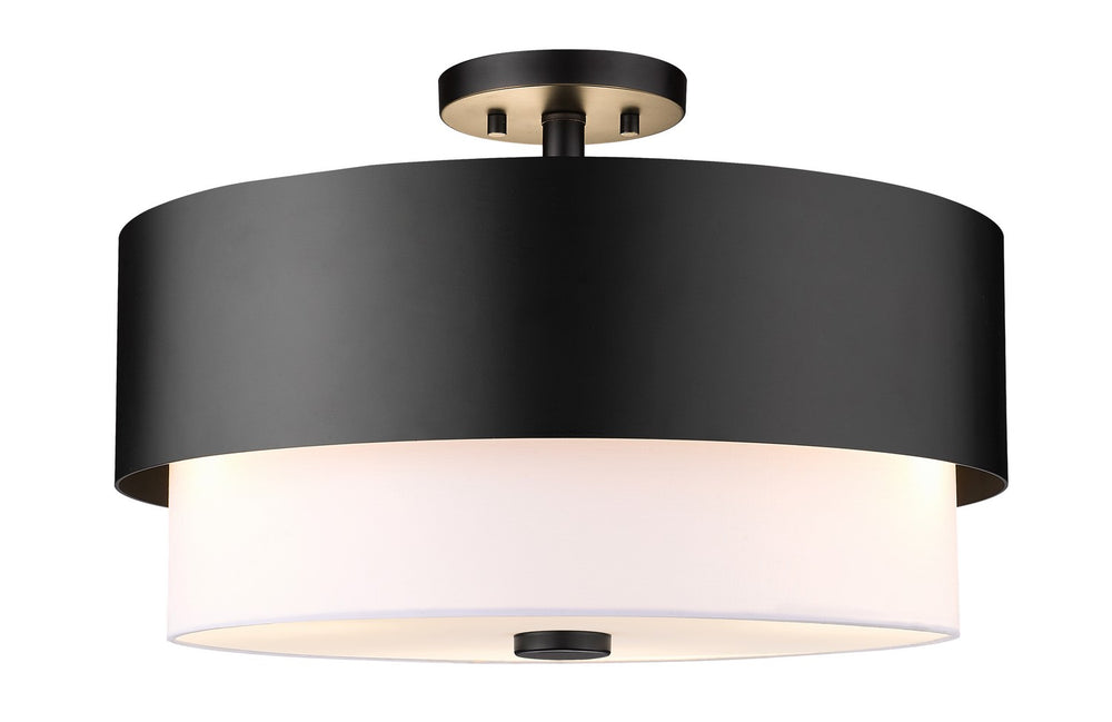 Z-Lite Canada - Three Light Semi Flush Mount - Counterpoint - Matte Black- Union Lighting Luminaires Decor