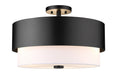 Z-Lite Canada - Three Light Semi Flush Mount - Counterpoint - Matte Black- Union Lighting Luminaires Decor