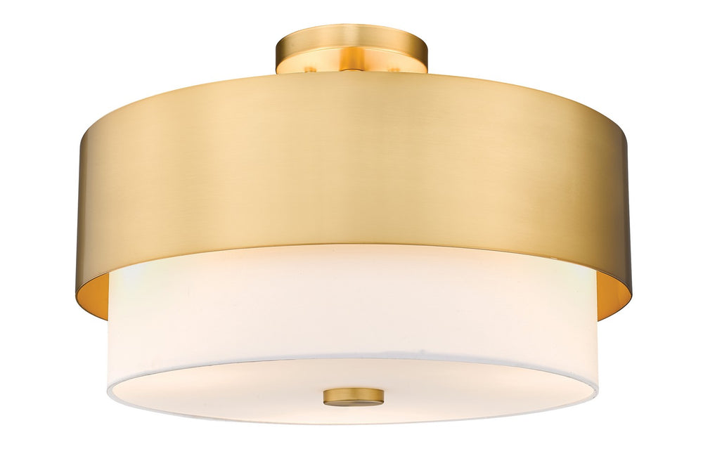 Z-Lite Canada - Three Light Semi Flush Mount - Counterpoint - Modern Gold- Union Lighting Luminaires Decor