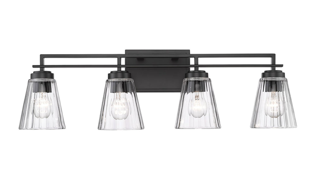 Z-Lite Canada - Four Light Vanity - Lyna - Matte Black- Union Lighting Luminaires Decor