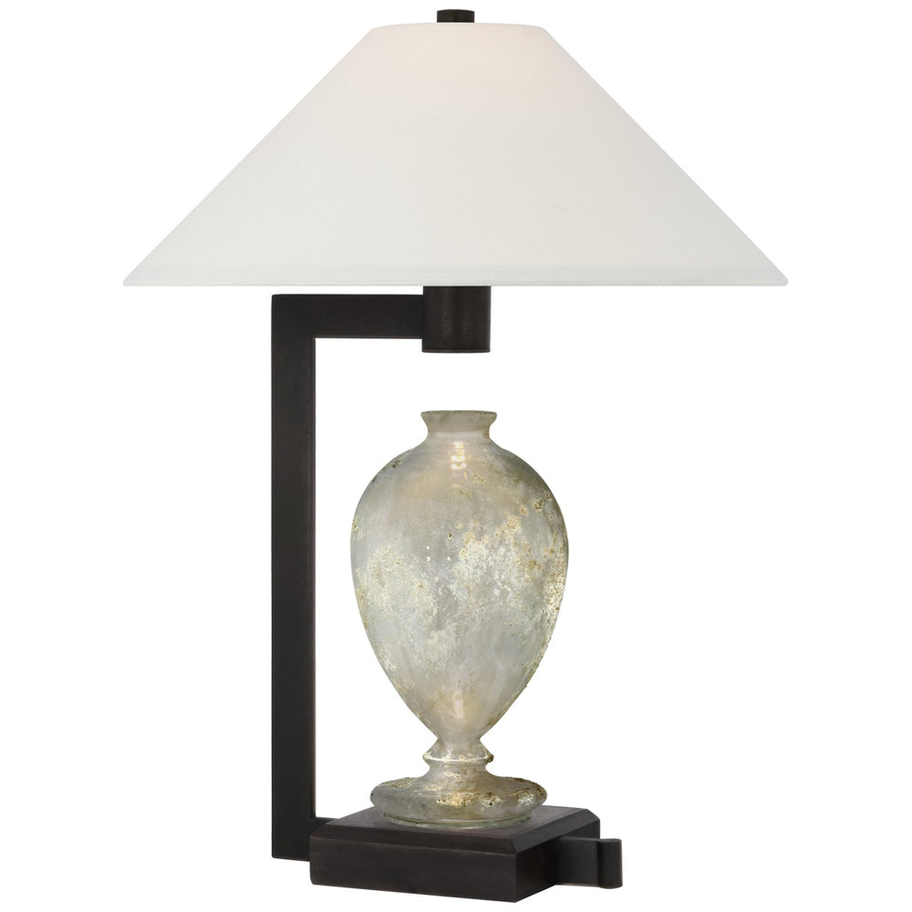 Visual Comfort Signature Canada - LED Table Lamp - Phial - Etruscan Glass and Warm Iron and Dark Walnut- Union Lighting Luminaires Decor