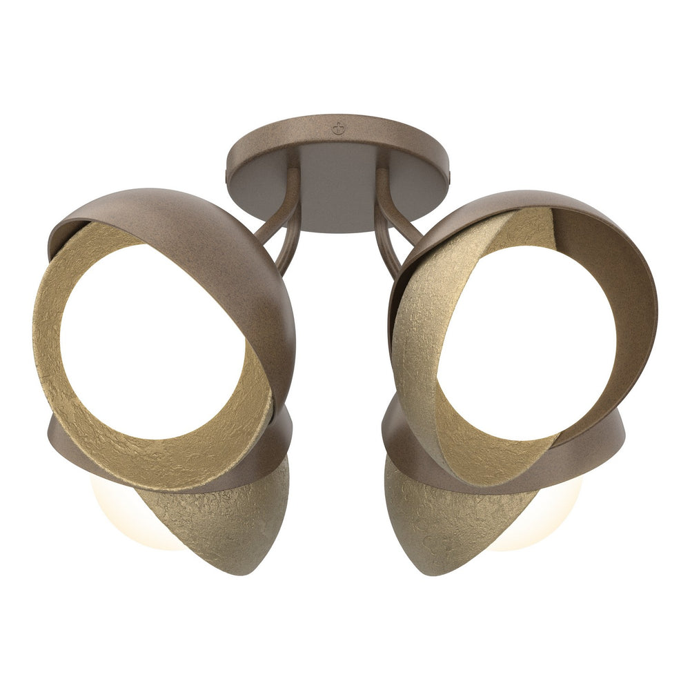 Hubbardton Forge - Four Light Semi-Flush Mount - Brooklyn - Bronze- Union Lighting Luminaires Decor