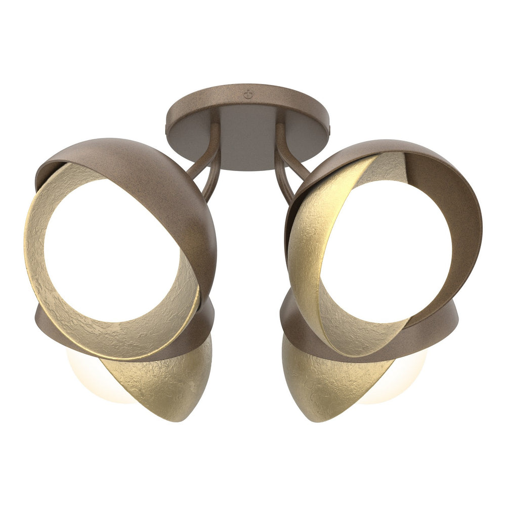 Hubbardton Forge - Four Light Semi-Flush Mount - Brooklyn - Bronze- Union Lighting Luminaires Decor