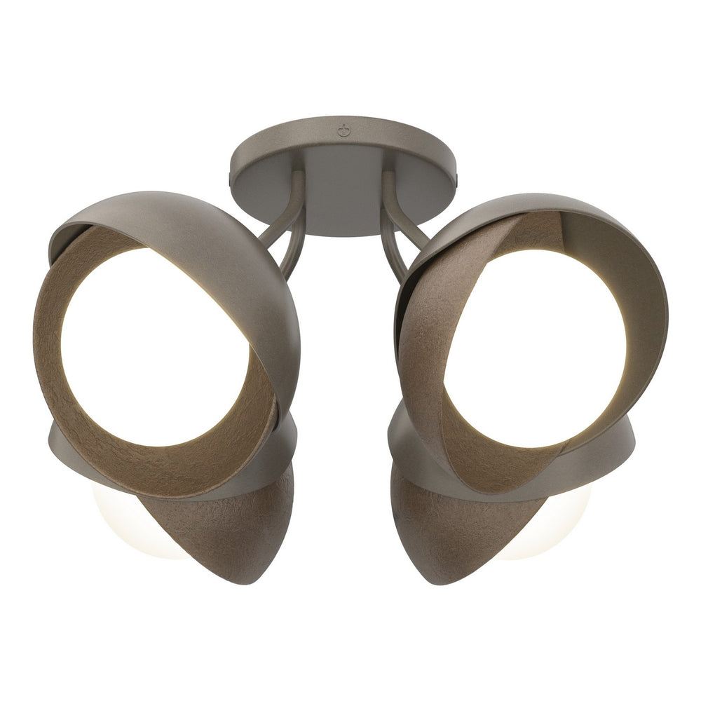 Hubbardton Forge - Four Light Semi-Flush Mount - Brooklyn - Dark Smoke- Union Lighting Luminaires Decor