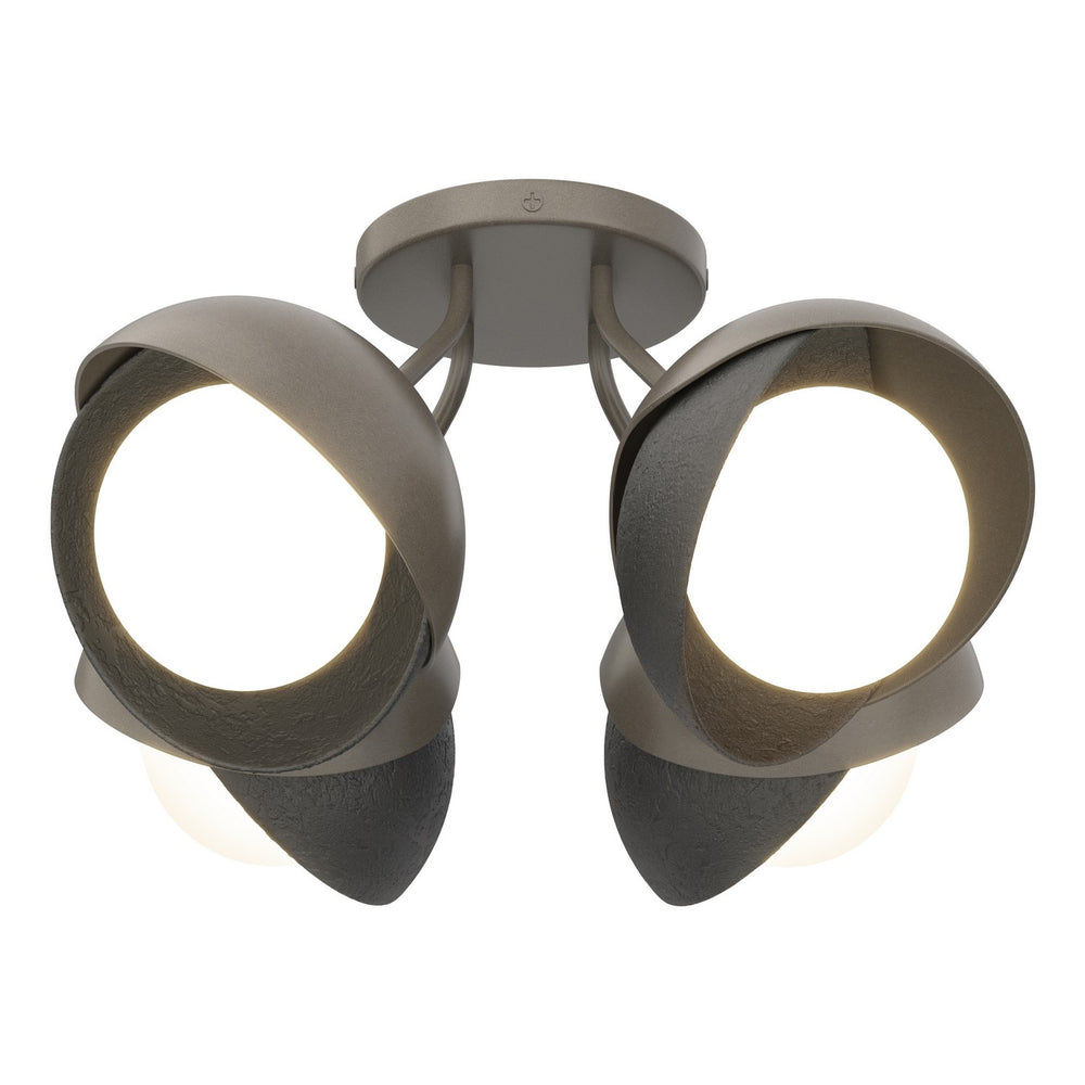 Hubbardton Forge - Four Light Semi-Flush Mount - Brooklyn - Dark Smoke- Union Lighting Luminaires Decor