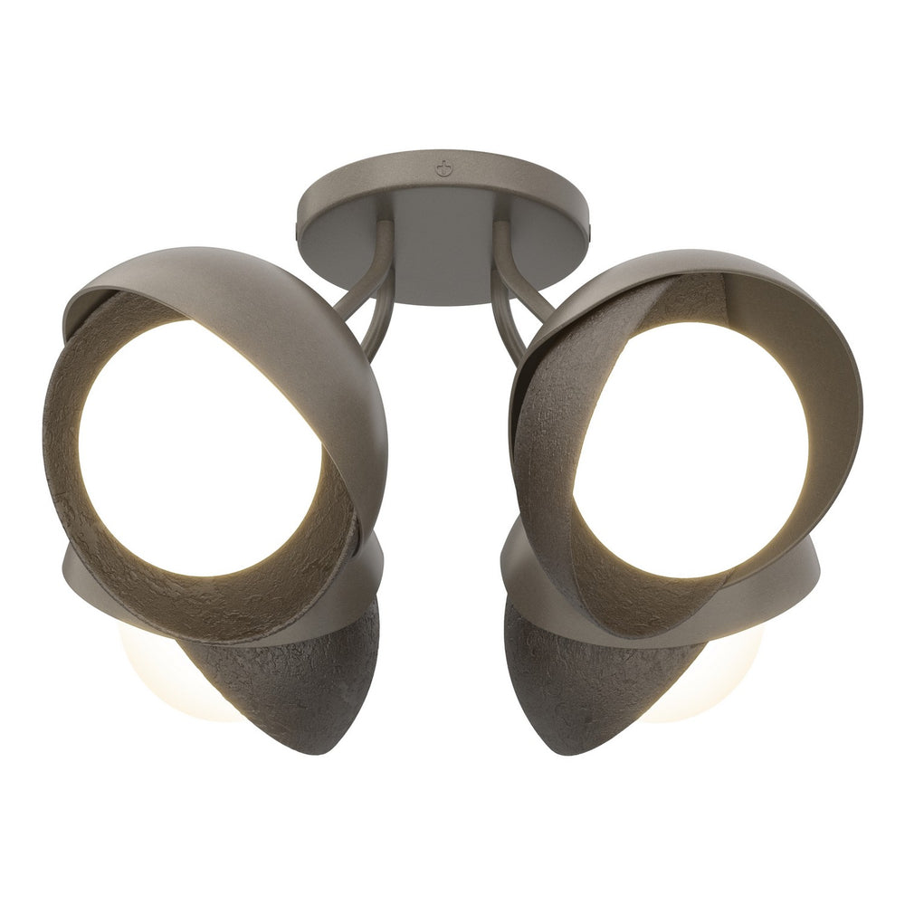 Hubbardton Forge - Four Light Semi-Flush Mount - Brooklyn - Dark Smoke- Union Lighting Luminaires Decor
