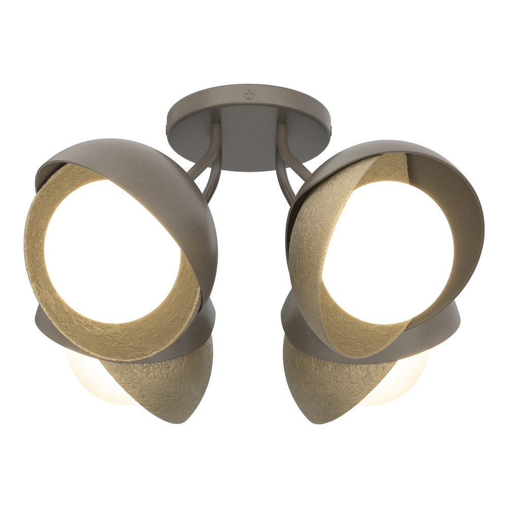 Hubbardton Forge - Four Light Semi-Flush Mount - Brooklyn - Dark Smoke- Union Lighting Luminaires Decor