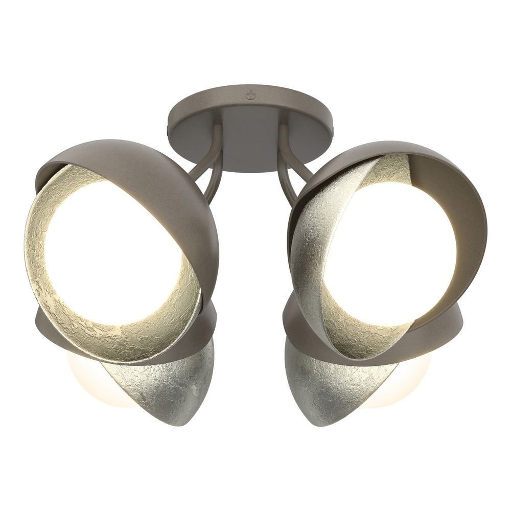Hubbardton Forge - Four Light Semi-Flush Mount - Brooklyn - Dark Smoke- Union Lighting Luminaires Decor